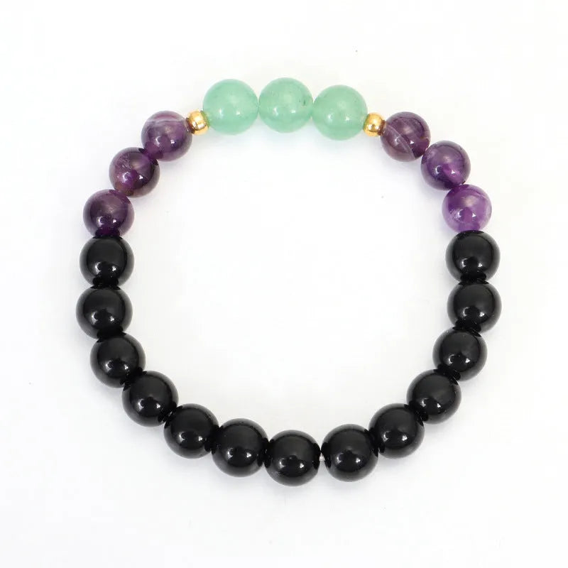 Handmade stone yoga lotus pendant necklace and matching bracelet with alloy centrepiece