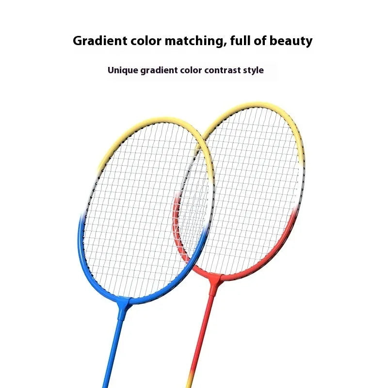Alloy ultra-light split badminton rackets in blue and red, each under 300g, for table tennis play.