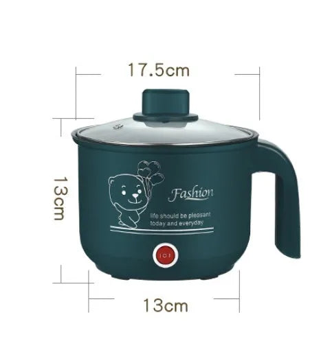 Emerald green multifunctional electric cooker with stainless steel liner, 220V 300W-600W, for hot pot and rice cooking