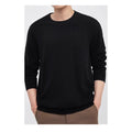 Men's regular fit pullover sweater in light camel colour made from standard wool yarn.