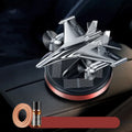 Solar-powered rotating fighter jet perfume ornament in silver, gold, blue, or red with aluminium alloy construction