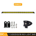 25-inch single row aluminium LED light bar with mounting brackets for car or truck