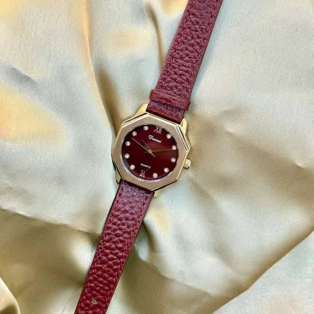 Chinese-style women's watch with alloy case, 8mm thickness, showing camellia pattern design option