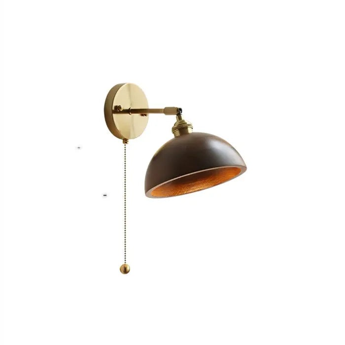 Inn Niche Nordic style wooden finish wall mounted bedside lamp with plug.