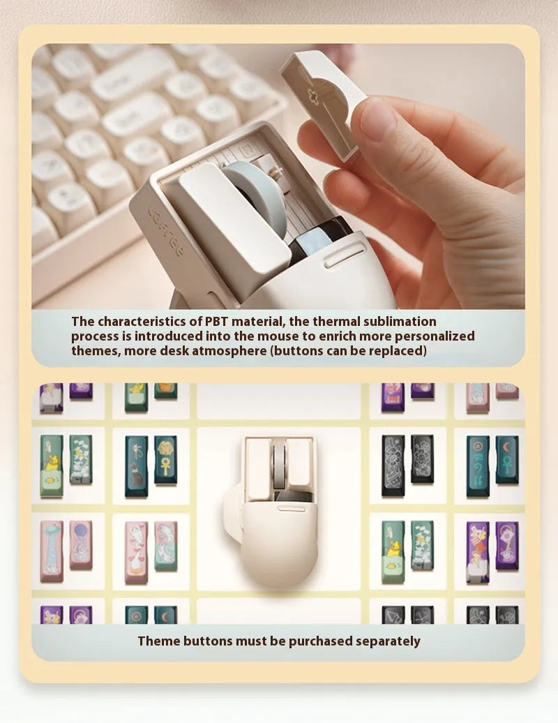 Xiaoqiao wireless computer mouse in tofu colour with ergonomic design and adjustable 4000dpi resolution
