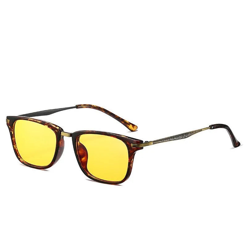 Full frame anti-blue light myopia glasses for men with PC lens, TR90 square retro frame, available in C1 C1.1 C1S C22 C5