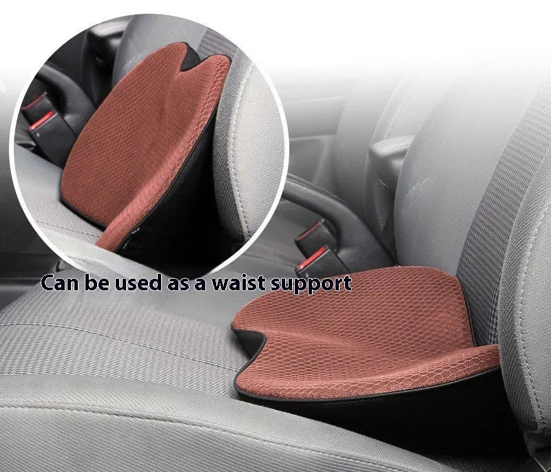 Flat style car seat cushion with memory foam filler in beige, black, brown and red colour options
