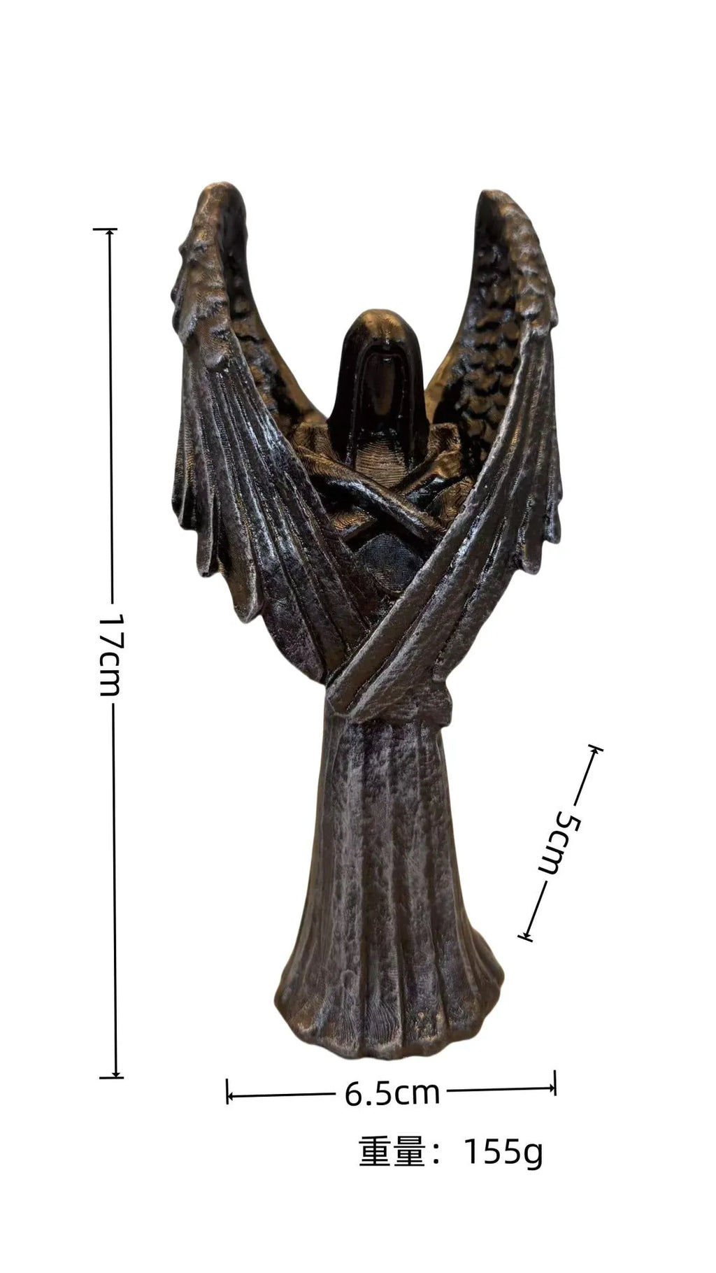 Dark Angel resin statue ornament with 17cm height, 6.5cm width, and affordable luxury styling details