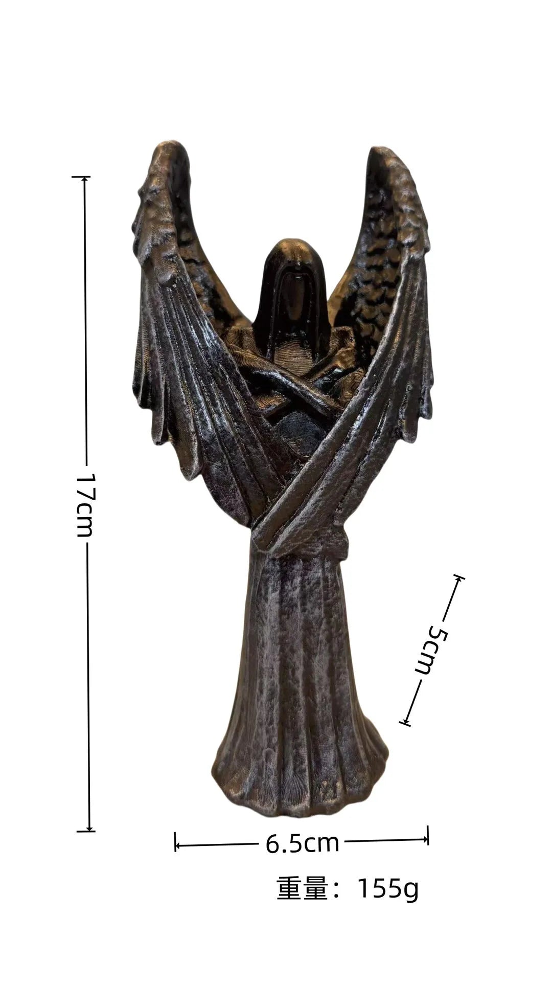Dark Angel resin statue ornament with 17cm height, 6.5cm width, and affordable luxury styling details