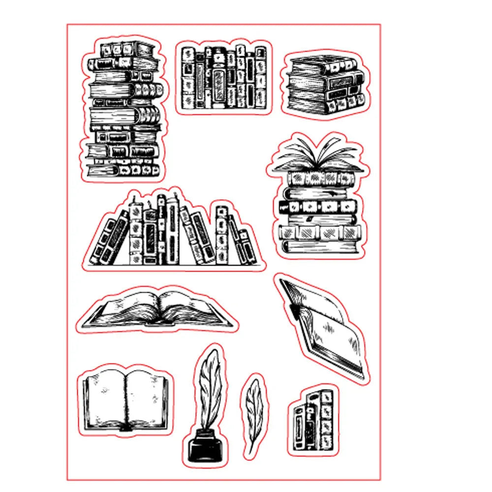 Transparent silicone stamp measuring 11x16cm with seal pattern for handmade greeting cards