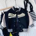 Boys cotton baseball jacket with stand-up collar in blue, black or green, sizes 100cm to 140cm