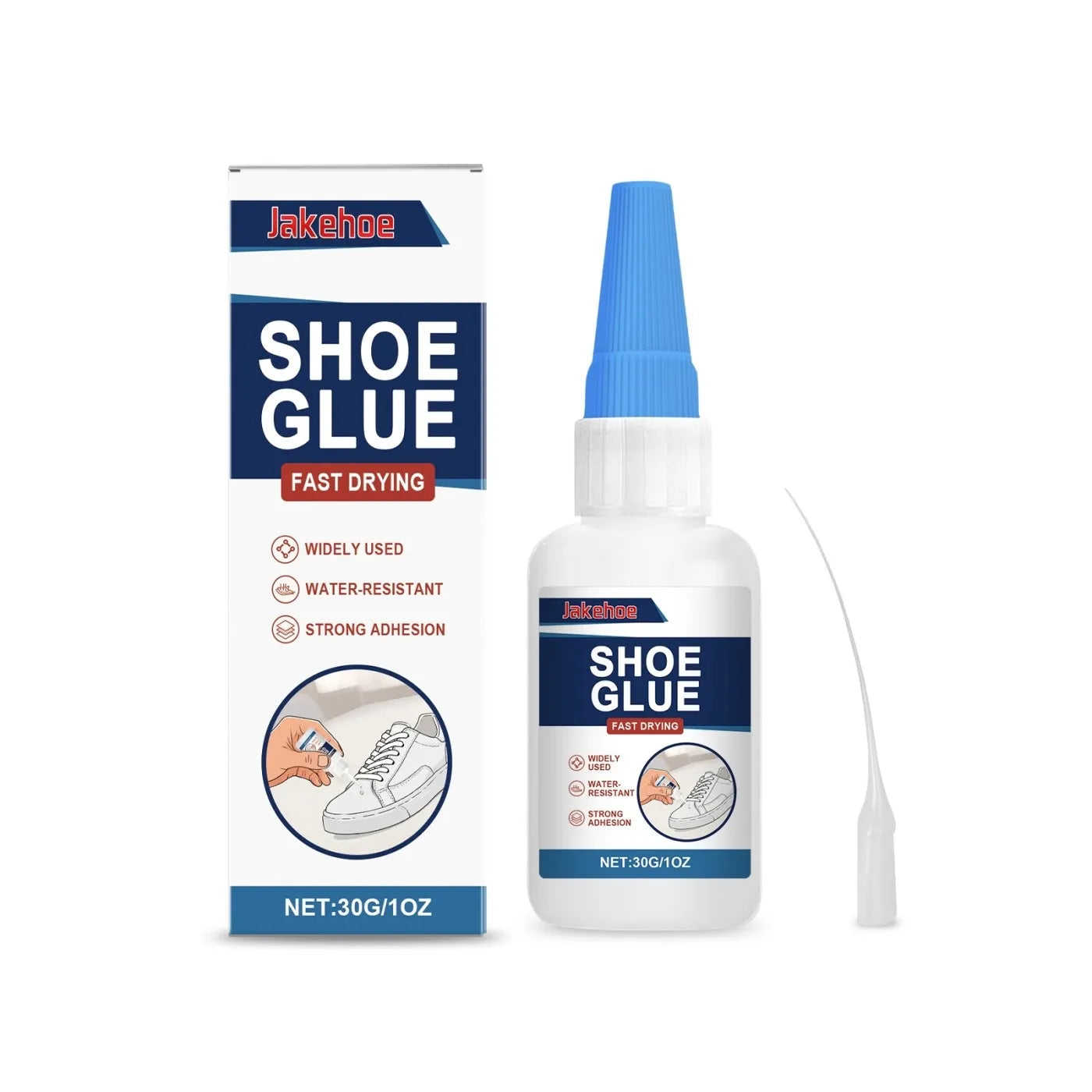 30g shoe repair adhesive bottle with dropper for fixing leather, rubber, and fabric footwear