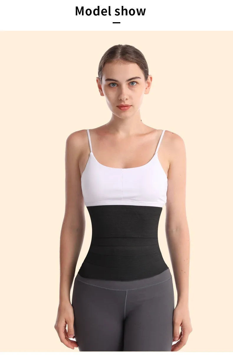 Low-stretch latex silk waist trainer belt in various lengths for women's torso support.