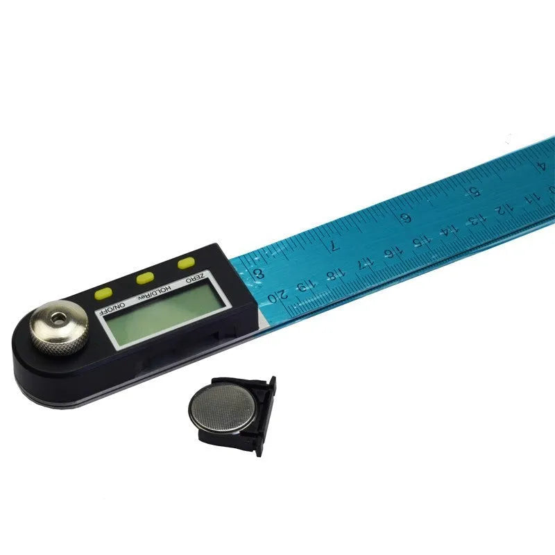 Stainless steel digital angle ruler and protractor with electronic display, 0-360 degree range, 200mm/300mm/500mm, 250g