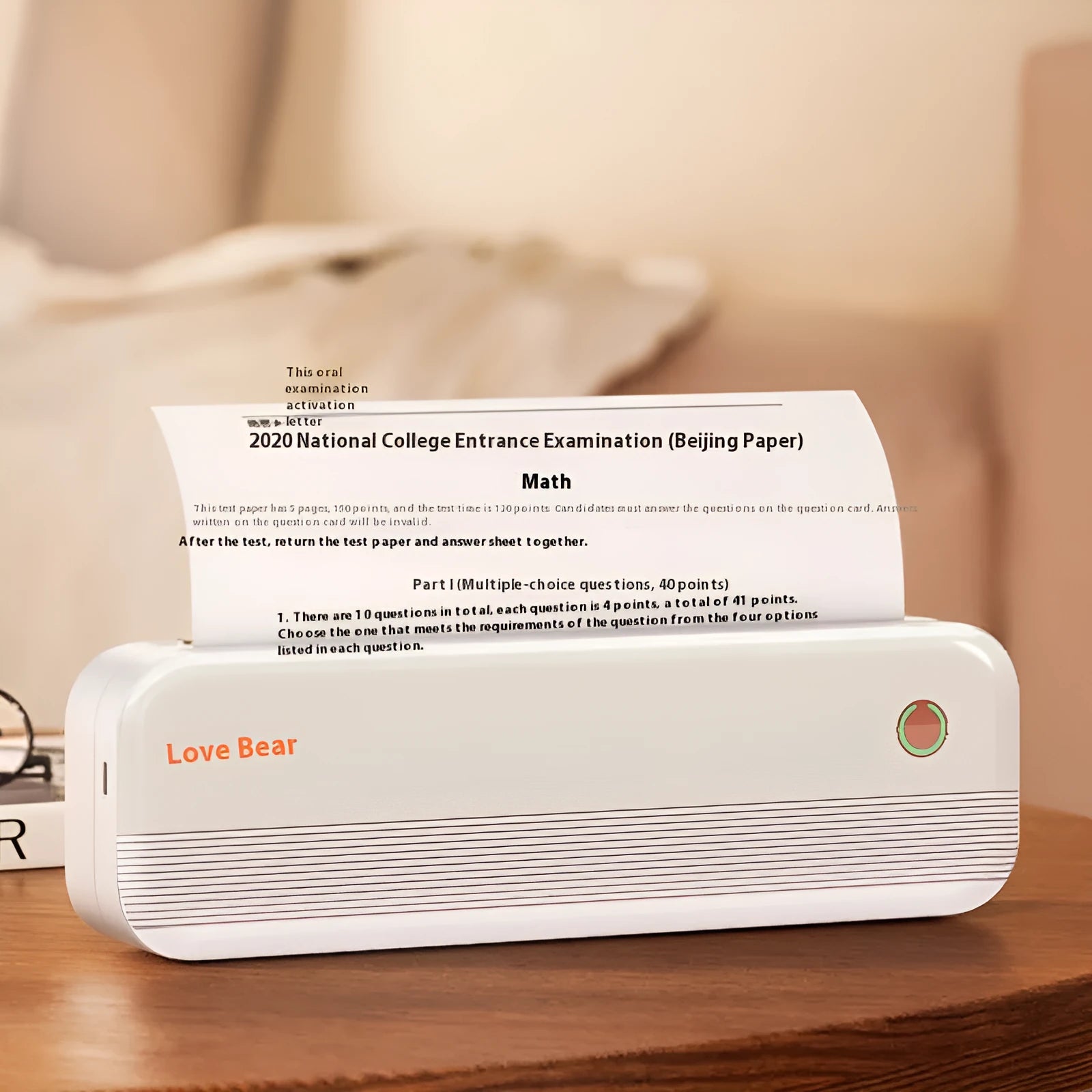 A4 portable thermal printer in Tiffany Blue colour with compact dimensions for text printing