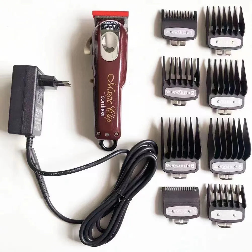 Adult and children's charging hair clippers with stainless steel cutter head and multiple plug options