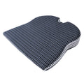 Memory foam car cushion with strap attachment in black, grey and milky white colours