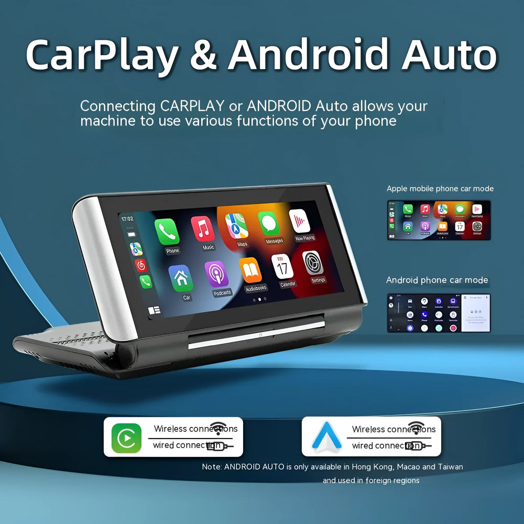 6.86 inch Bluetooth car MP5 player with wireless Carplay on dashboard