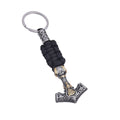 Viking triangle rune impactor keychain in stainless steel with bear, pig or small animal pattern, Black Golden Steel Colour