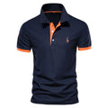 Men's slim-fit T-shirt with embroidered deer design on front in various colour options