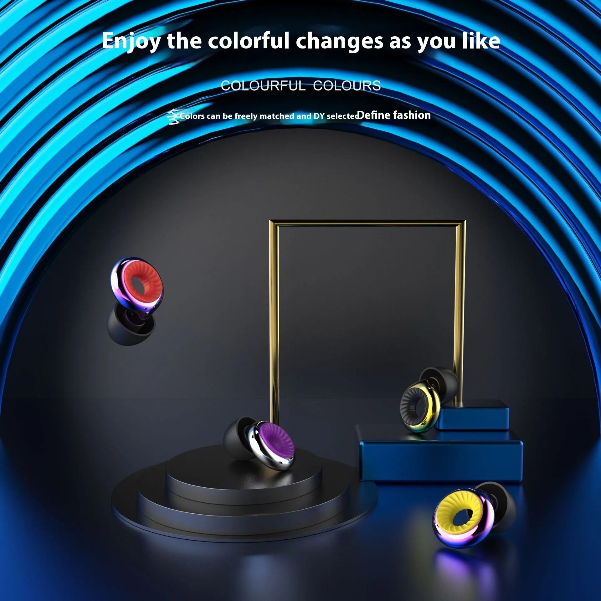 Soft silicone noise reduction earplugs in five colours with storage box and spare ear caps