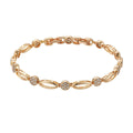 Golden copper hollow carved U-shaped bracelet with minimalist ins style design