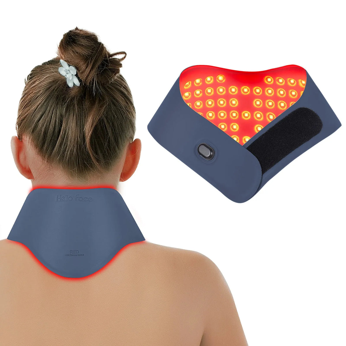 Red light hot compress neck mask with TENS pulse controller for cervical vertebra physiotherapy
