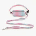 Adjustable hands-free dog leash with waist belt, chest strap, and reflective traction rope in four colour options