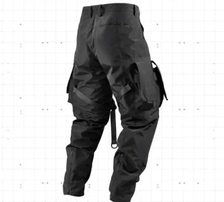 Waterproof paratrooper trousers in 100% polyester fibre with straps, thick section, sizes S to XL