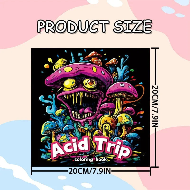 Creative painting book with 200mm acid-free pages in acid tour colour, showing flat-open binding