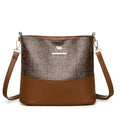 Brown retro style soft leather messenger bag with multiple compartments and sewing thread detailing
