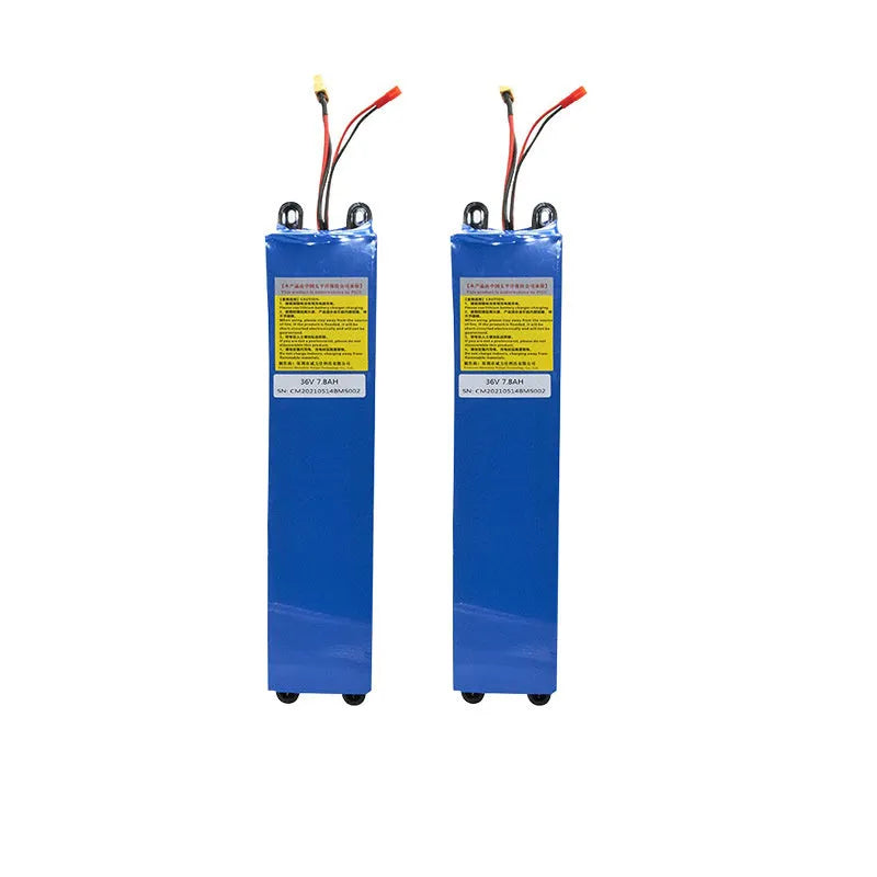 36V lithium battery pack for electric scooters with capacity options of 6.6A, 7.8A, or 10.4A