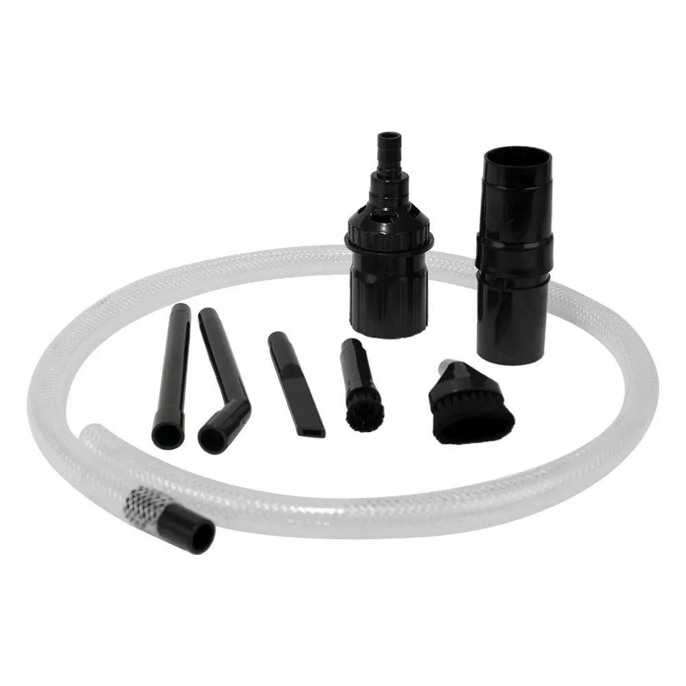 Eight-piece vacuum cleaner accessory set with specialised tools for cleaning compact spaces under 10 square metres