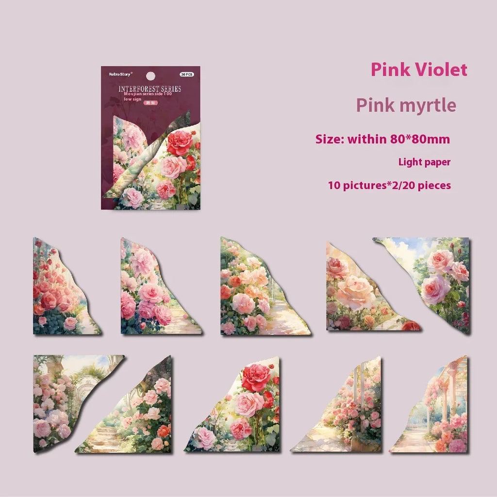 Set of 20 creative bookmarks in six colours including Spring Vine and Red Rose with modern simplicity design