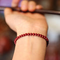 Geometric purple gold sand cinnabar bracelet with Chinese auspicious patterns