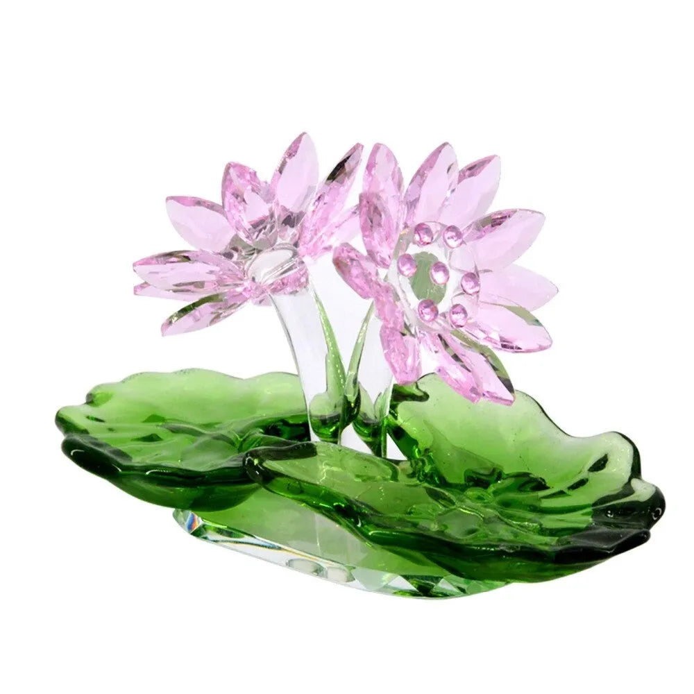 Pink carved white crystal ornament paperweight, sandblasted finish, 95mm x 40mm x 60mm, 580g