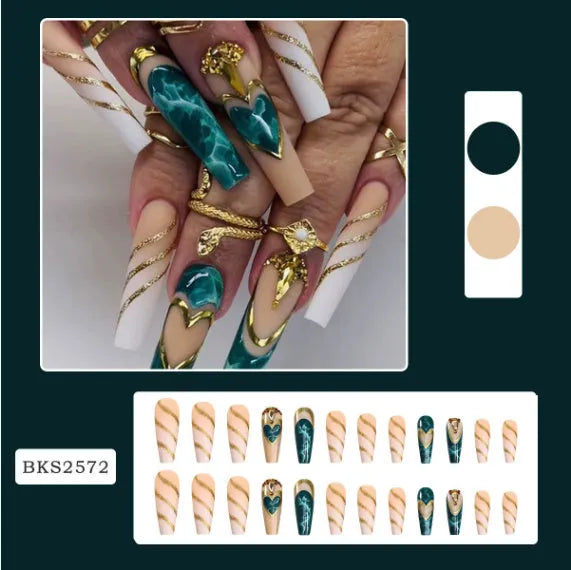 Ballet W067 Wave Line design nail stickers and jelly glue sachets on pink background