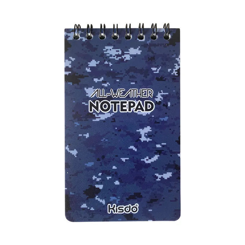 Spiral-bound waterproof office notepad with stone paper pages and PP cover in camouflage colour