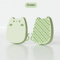 Brown silicone pet comb with dual-texture teeth for grooming cats and dogs.