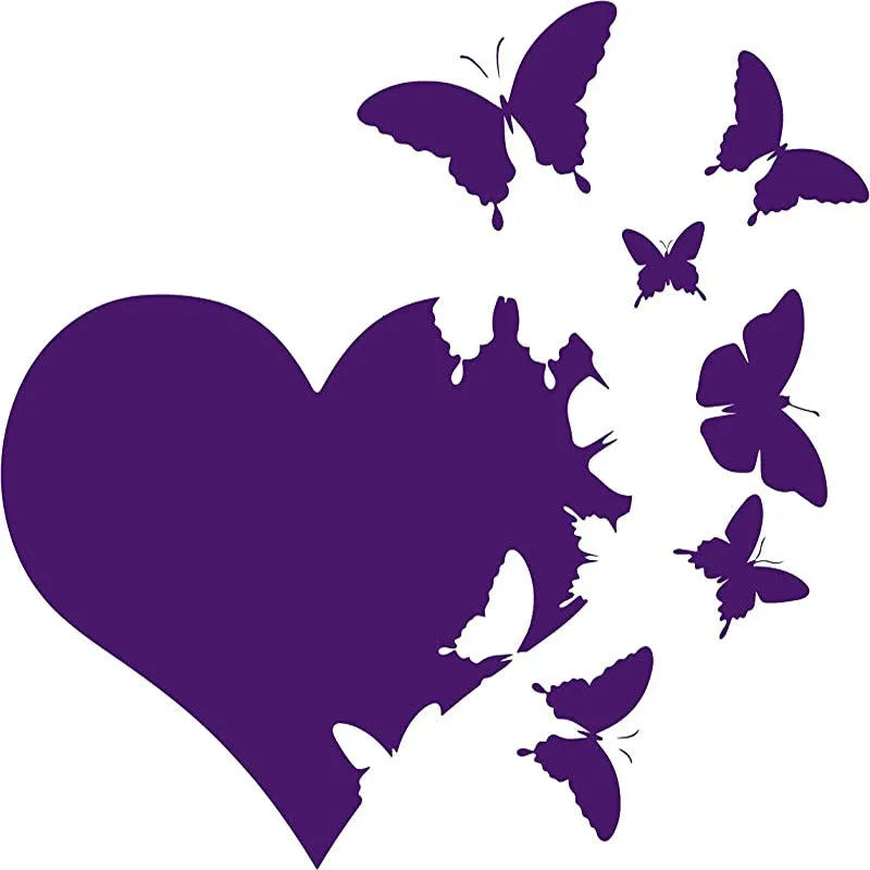 Butterfly car body decoration sticker in various colours measuring 15x15cm
