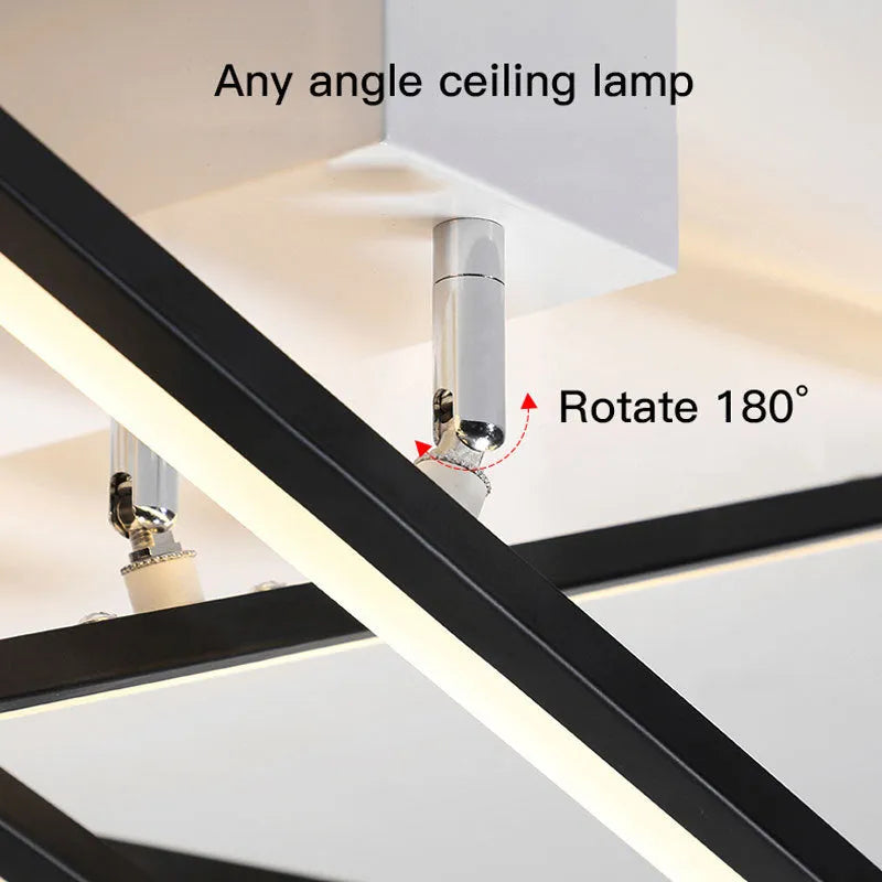 Modern ceramic ceiling lamp with six LED heads in wave style design for living rooms