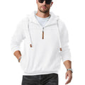 Men's heavy fleece-lined half-zip hooded sweatshirt, loose fit, polyester, six colours, sizes S to XXXL