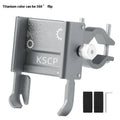 Aluminium alloy mobile phone holder mounted on a bicycle handlebar, shown in black.