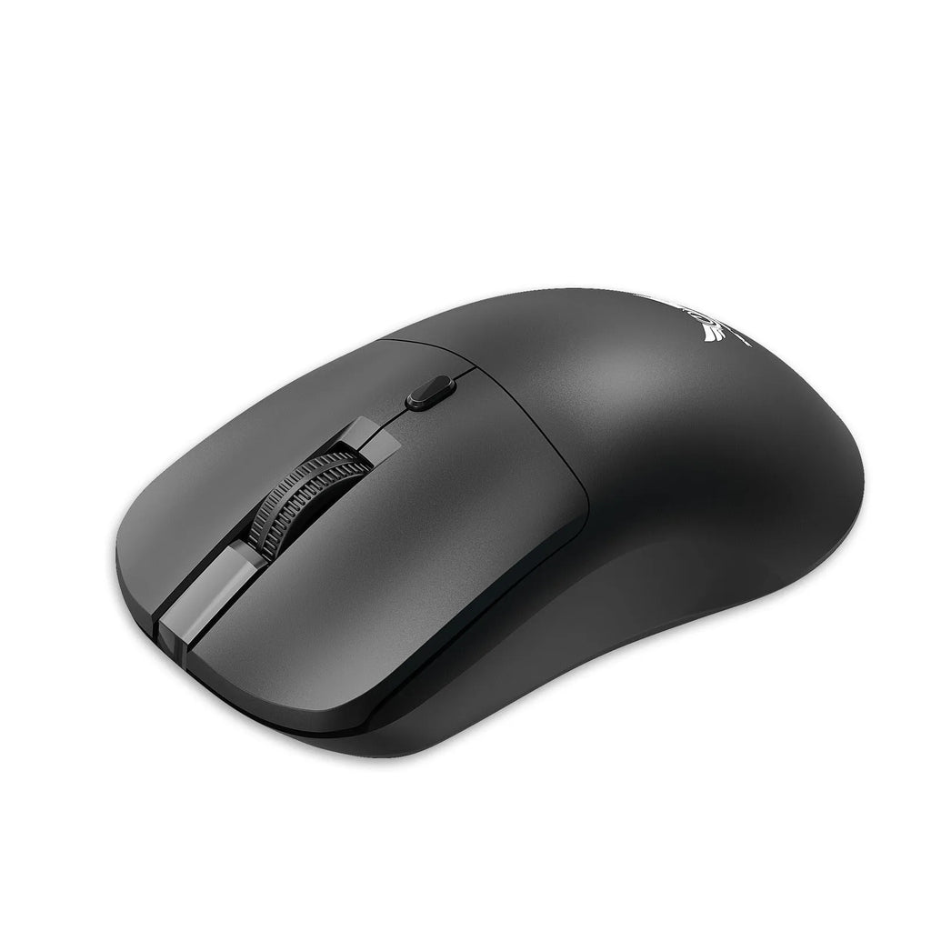Black wireless mouse with three-gear audio button for laptops, featuring photoelectric mode and battery operation