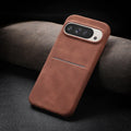 Google Pixel phone case in vintage sheepskin with hard PC shell, frosted finish and card-insertion slot