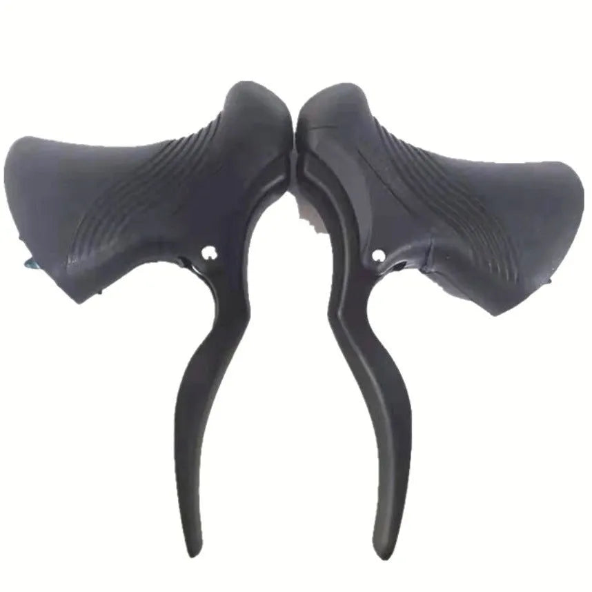 Aluminium alloy road bike brake handles in all-black or black-silver for 22.2mm and 23.8mm handlebars