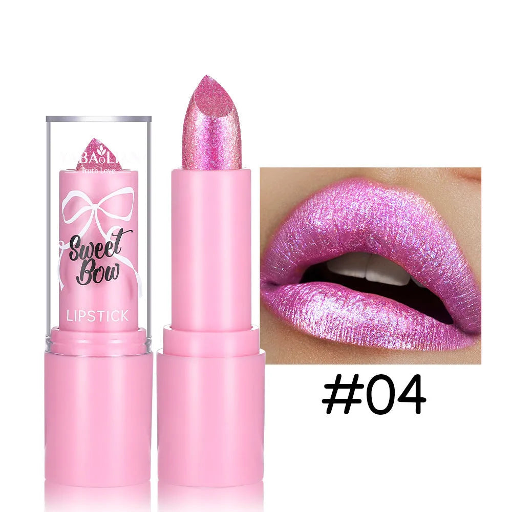 Sweetheart Bow XINGX Diamond Lipstick in six colour shades with anti-discoloration properties