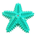 Blue edible TPR starfish-shaped dog toy with squeaker for large breeds