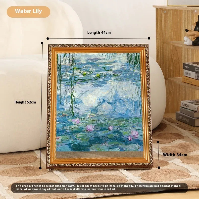 Wooden cat scratch board nest toy with retro photo frame design for cats