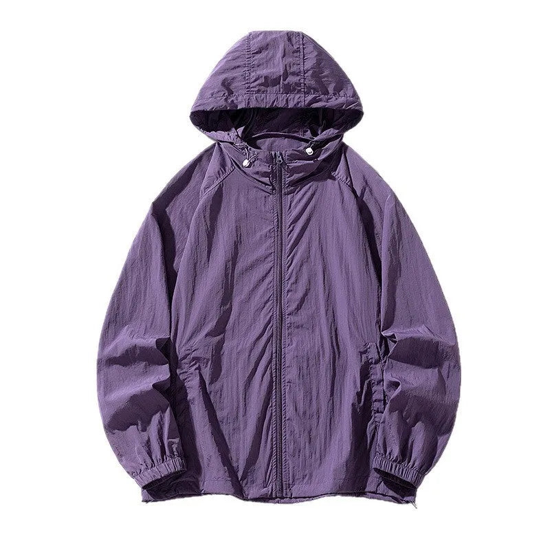 Thin nylon blend loose fit sports coat in various colours for outdoor leisure